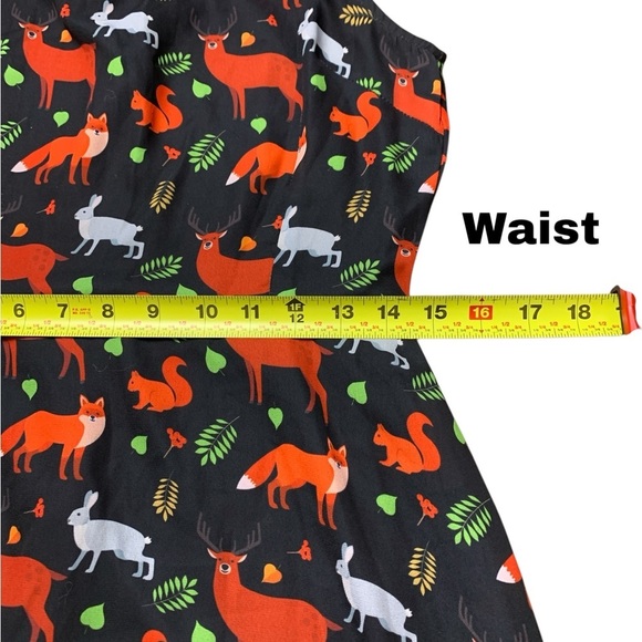 Paper Plane London Lined Fit and Flare Dress, Lightweight, Back Zipper, Black - Picture 7 of 12